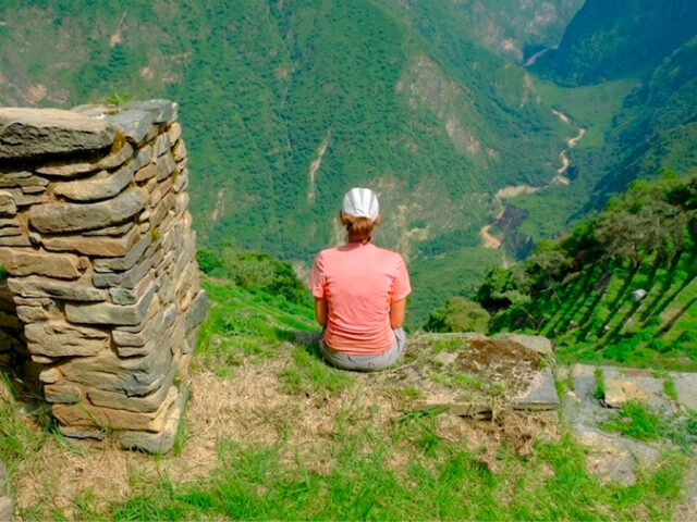 Hidden Inca terraces of Pinchaunuyoc on the Choquequirao trek route